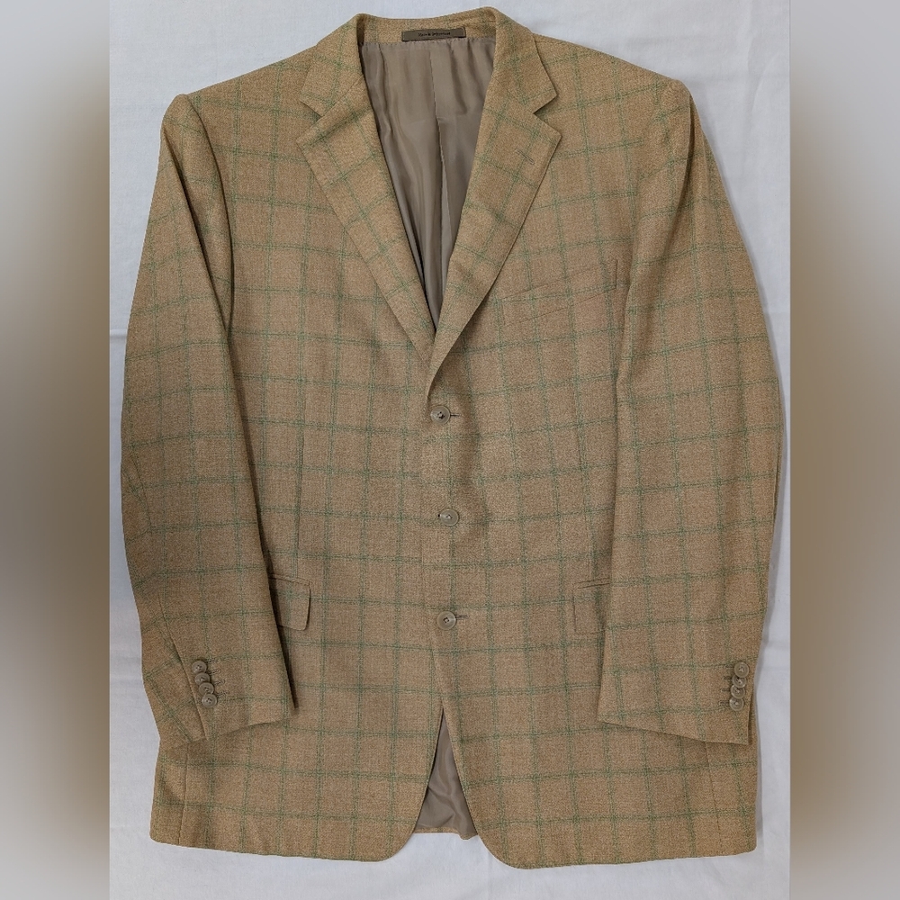 Ermenegildo Zegna Beige Checkered Blazer